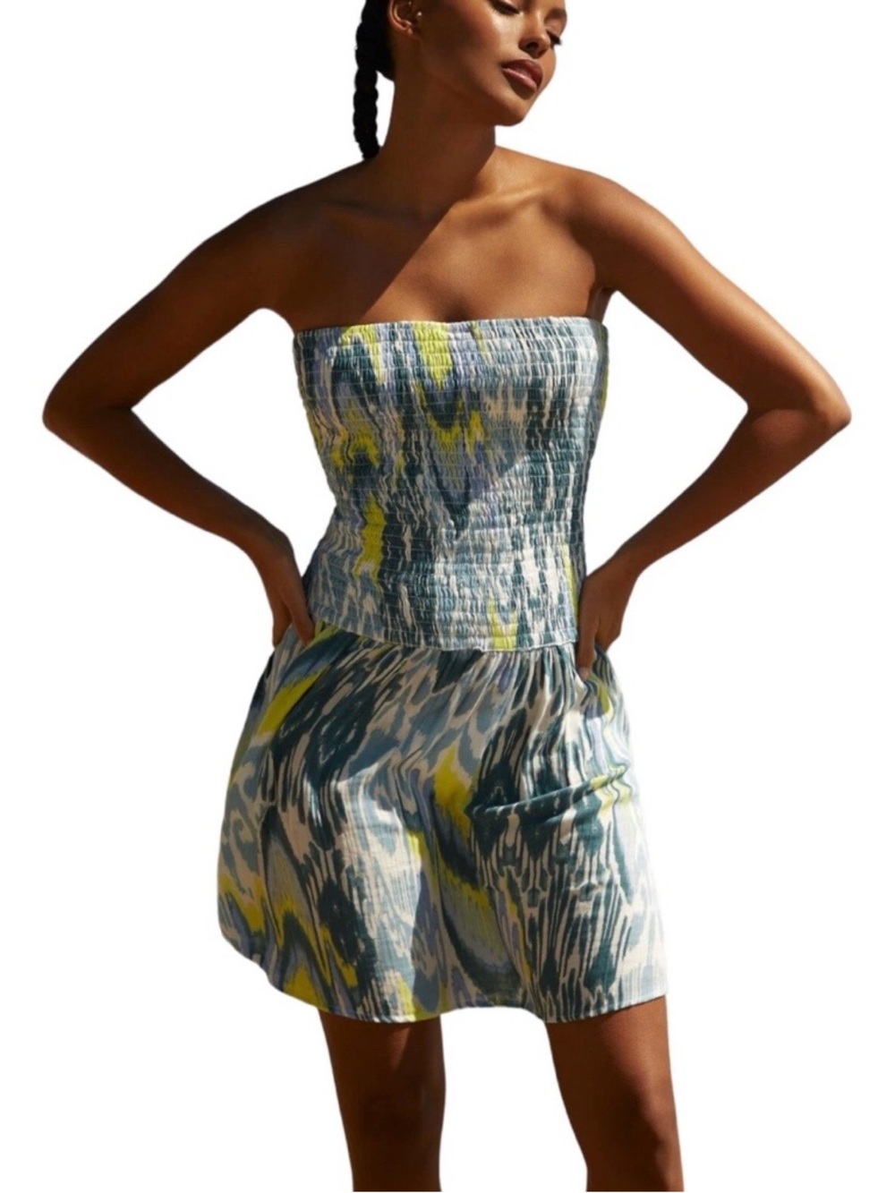 Anthropologie reversible cotton mini dress